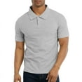 thumbnail image 1 of Men's Polo Shirt Cotton S-3XL Half Button Front Short Sleeve Regular Big & Tall Plain Daily Classic-Fit Casual Top Golf Outdoor Breathable Menswear, 1 of 3