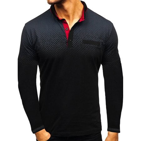 Men's Polo Shirt Golf Sports Long Sleeve T Shirt Jersey Casual Long Sleeve  Tops 