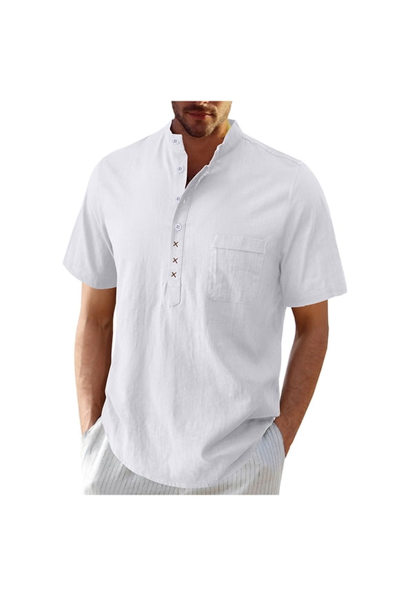 Men's Polo Shirt Quick Dry Performance Short Sleeve Tactical Shirts Jersey Golf Shirts Ultra Soft Athletic Stretch Blouses Stand Collar Shirts Relaxed Fit Blouses Running Cycling Workout Clothes