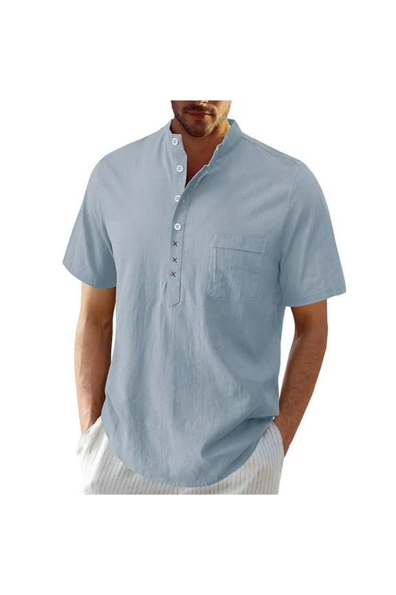 Men's Polo Shirt Quick Dry Performance Short Sleeve Tactical Shirts Jersey Golf Shirts Ultra Soft Athletic Stretch Blouses Stand Collar Shirts Relaxed Fit Blouses Running Cycling Workout Clothes