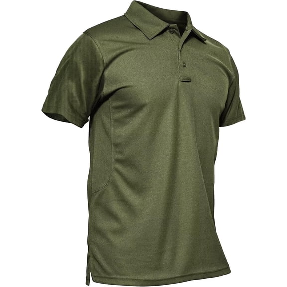 Men's Polo Shirt Quick Dry Performance Short Sleeve Tactical Shirts Pique Jersey Golf Shirt
