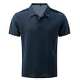 thumbnail image 1 of Men's Polo Shirt, Quick Dry Short Sleeve Golf Shirt, Beer Belly Collared Textured Shirt, Button-Up Collar, Elastic Knit Material, Lightweight and Breathable, Solid Color Casual and Sports Wear, 1 of 8