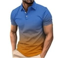 thumbnail image 1 of Men's Polo Shirts 4x Quarter Zip Gradient Fitted Collared Polo Shirt Athletic Fit Summer Casual Golf Shirt,Blue,S, 1 of 5