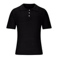 thumbnail image 1 of Men's Polo Shirts Breathable Hollow Out Knitted Tops Textured Slim Fit Short Sleeve Pullover Casual Golf Shirts, 1 of 4
