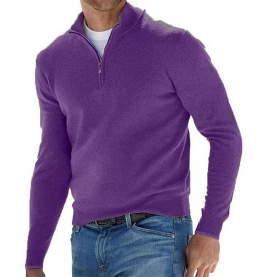 Men's Shirts 2025 Men's Autumn And Winter Long Sleeved V Neck Zipper Casual Solid Color Top
