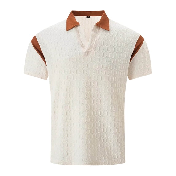 Men's Polo Shirts Fashion Casual Solid Color Loose Fit Workout Tops for Men