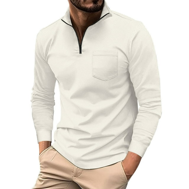 Men's Polo Shirts Four Seasons Casual Fashion Design Lapel Button ...