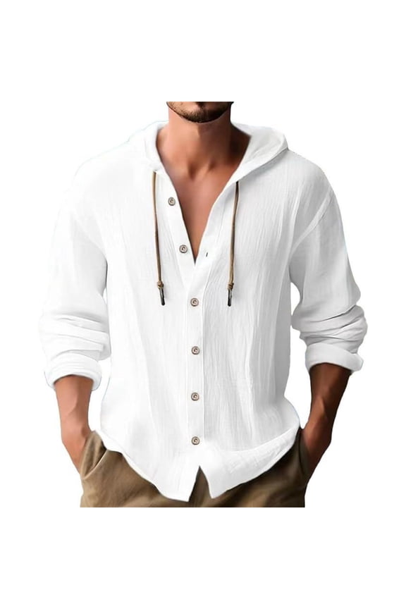 Men's Polo Shirts,Linen Vintage Inspired Long Sleeve Top,Smart Casual & Preppy Style | Mens Shirts Long Sleeve