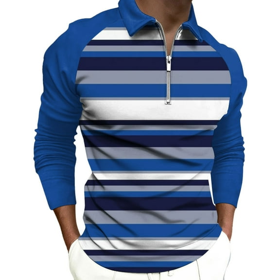 Men's Polo Shirts Long Sleeve 0 Shirts Blue Xl