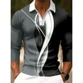 thumbnail image 1 of Men's Polo Shirts Long Sleeve Collared Golf Top Classic Polo Gray M, 1 of 5