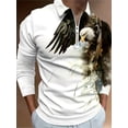 thumbnail image 1 of Men's Polo Shirts Long Sleeve Zip up Casual Polo T-Shirts Color Block Slim Fit Golf Polo Shirt with Pocket Yellow L, 1 of 6