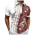 thumbnail image 1 of Men's Polo Shirts Mens Summer Fashion Holiday Beach Lapel Zipper Short Sleeve Shirt T Shirt, 1 of 4