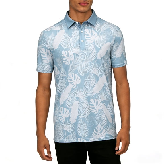 Men's Polo Shirts Performance Summer Golf Shirt Short Sleeve Breathable Dry Fit Blue S