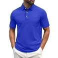 thumbnail image 1 of Men's Polo Shirts Short Sleeve Casual Shirts with Pocket Dark Blue XXXXL, 1 of 5