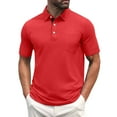 thumbnail image 1 of Men's Polo Shirts Short Sleeve Casual Shirts with Pocket Red XXXXXL, 1 of 5