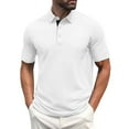 thumbnail image 1 of Men's Polo Shirts Short Sleeve Casual Shirts with Pocket White XL, 1 of 5