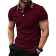 thumbnail image 1 of Men's Polo Shirts Short Sleeve Casual Solid Colors Summer Golf Tops 3 Buttons, XL, 1 of 4