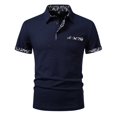 thumbnail image 1 of Men's Polo Shirts Short Sleeve Summer Leopard Print Buttoned Up with Pocket Lapal Top, 1 of 9