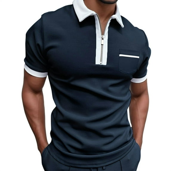 Men's Polo Shirts Shorts Sleeve Casual Slim Fit Workout Shirts