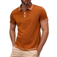 thumbnail image 1 of Men's Polo Shirts Slim Fit Solid Color Button Collared Short Sleeve Top Comfortable Breathable Casual Mens T-Shirts, 1 of 4