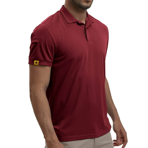 Men's Polo Shirts Under $10 Solid Color Exercise Casual Fashion Button Lapel Short Sleeve