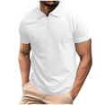 thumbnail image 1 of Men's Polo Shirts With Collar Big And Tall Under $10 Casual Fashion Solid Half Zipper T Shirt Lapel Short Sleeve, 1 of 6