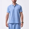 thumbnail image 1 of Men's Polo Shirts With Collar Big And Tall Under $10 Summertime Fashion Elasticity Casual Loose Button Lapel Short Sleeve, 1 of 4