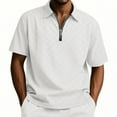 thumbnail image 1 of Men's Polo Shirts With Collar Big And Tall Under $10 Summertime Fashion Elasticity Casual Loose Half Zipper Lapel Short Sleeve, 1 of 9