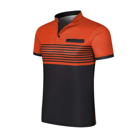 Men's Polo Shirts With Collar White And Red Summertime High-end Shirt Short Sleeve Streak Color Match