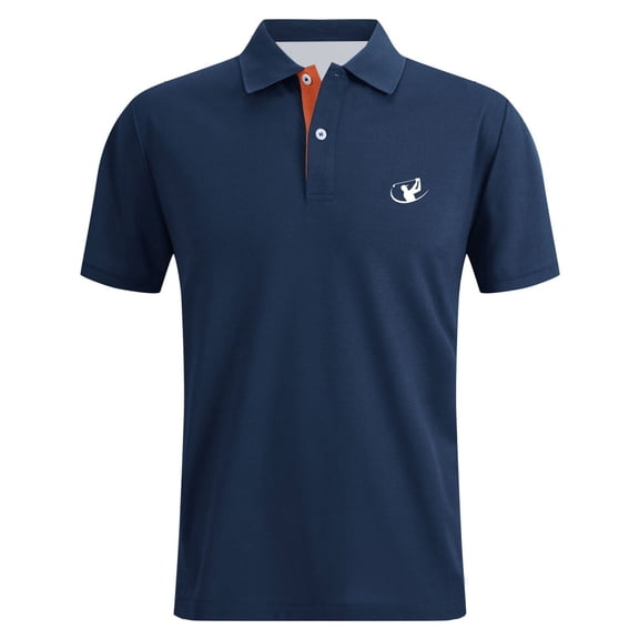 Men's Polo Shirts Work Business Slim Fit Short Sleeve Golf Casual Tops Button Up Collared Performance Moisture Wicking Mens T-Shirts Navy M