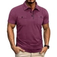 thumbnail image 1 of Men's Polo Shirts with 2 Pockets Short Sleeve Quick Dry Casual Sports Outdoor Golf Shirt for Men Basic T-Shirt Tops, XL, 1 of 6