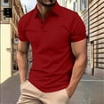 thumbnail image 1 of Men's Shirts with Free Shipping Solid Color Short Sleeve Shirts in Red, Black for Casual Everyday Wear Essentials Style Tops​, 1 of 7