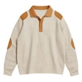 thumbnail image 1 of Men's Polo T Shirts Long Sleeve Waffle Tees Shirts Loose Fit Beige Mens Casual Dress Shirts, 1 of 3