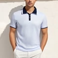 thumbnail image 1 of Men's Polo T Shirts Short Sleeve Button Up Slim Fit Summer White Mens Golf Shirt, 1 of 5