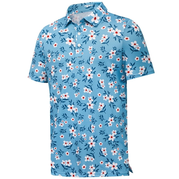 Men’s Polo Tops Athletic Casual Fit Dry Performance Lightweight Polo Shirt for Men Blue XL