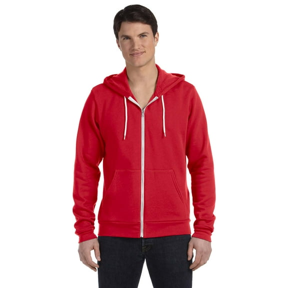 BELLA + CANVAS - Sponge Fleece Full-Zip Hoodie - 3739 - Red - Size: S