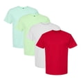 thumbnail image 1 of Men's Poly-Rich Bulk T-Shirt, 65/35 Polyester/Ring-Spun USA Cotton Assorted Short Sleeve Crewneck Plain Tees (Bright Color 4 Pack, L), 1 of 7