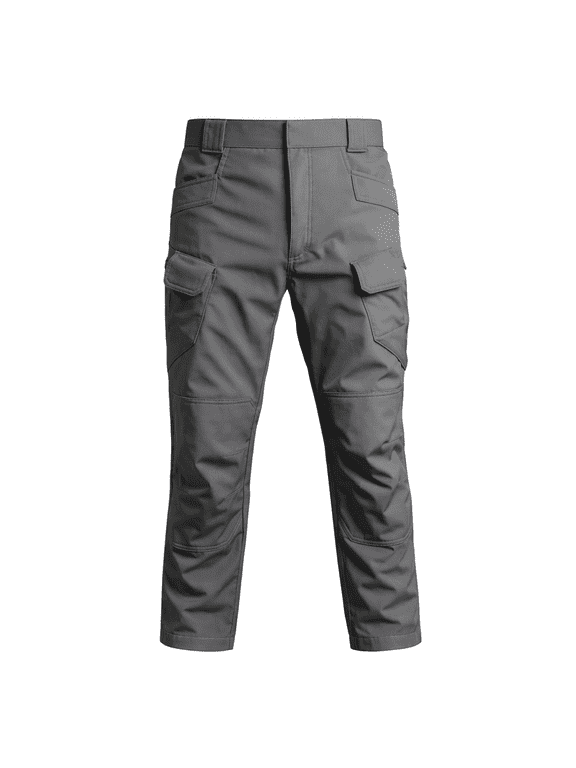 Men's Polyester Fleece Lined Softshell Pants, Winter Tactical Cargo Pants, Windproof Multi-Pocket Outdoor Ski Trousers