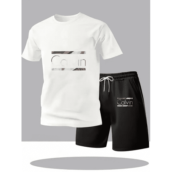 Men's Polyester T-Shirt & Shorts 2-Piece Set