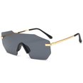 thumbnail image 1 of Mens Polygonal Sunglasses Metal Frame Resin Lenses Flat Mirror Design Eye Protection 58mm Lens Anti Glare Coating, 1 of 2