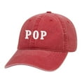 thumbnail image 1 of Men's Pop Father's Day Custom Embroidered Twill Buckle Back Adjustable Hat, Red, 1 of 4