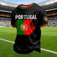 thumbnail image 1 of Men's Portugal Flag T-Shirt with "PORTUGAL" Text & Emblem – Patriotic Short Sleeve Crewneck Tee for Football Matches, Fan Events & Casual Wear – Breathable Summer Top (XXS-XXXXXXL), 1 of 3