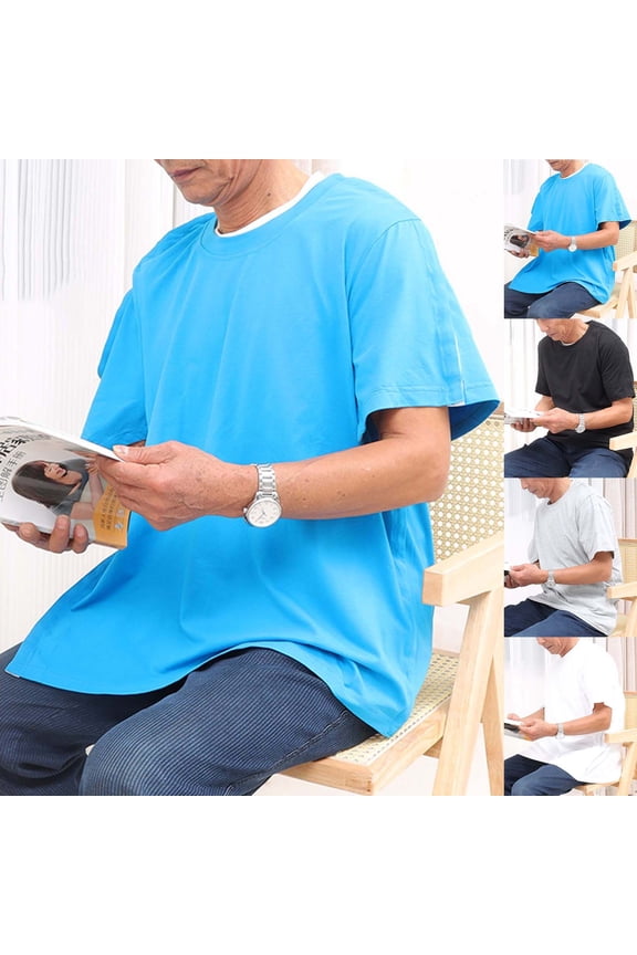 Men’s Post Shoulder Surgery Recovery Shirt Tear Away Quick Dry Short Sleeve Rotator Cuff Full Open Side Snap Adaptive Chemo Clothing Size 2XL Gray