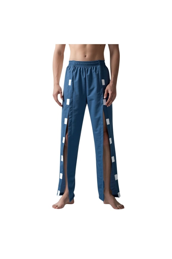 Men's Tear Away Pants Wide Leg Breakaway Sweatpants Solid Color Easy To Wear And Take Off Bed Bare Summer Breathable Pants