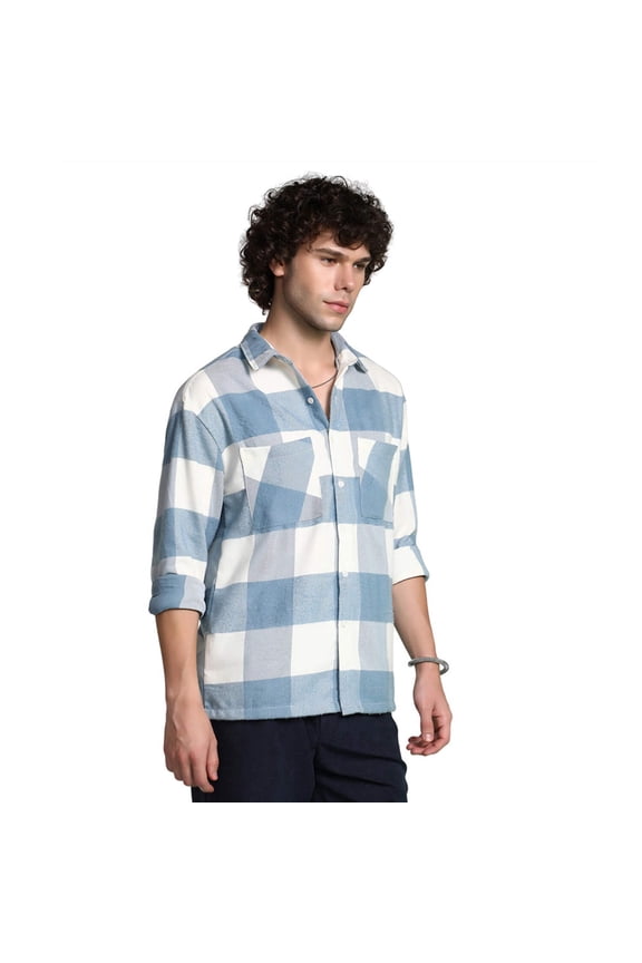 Men's Powder Blue Buffalo Utility Shacket