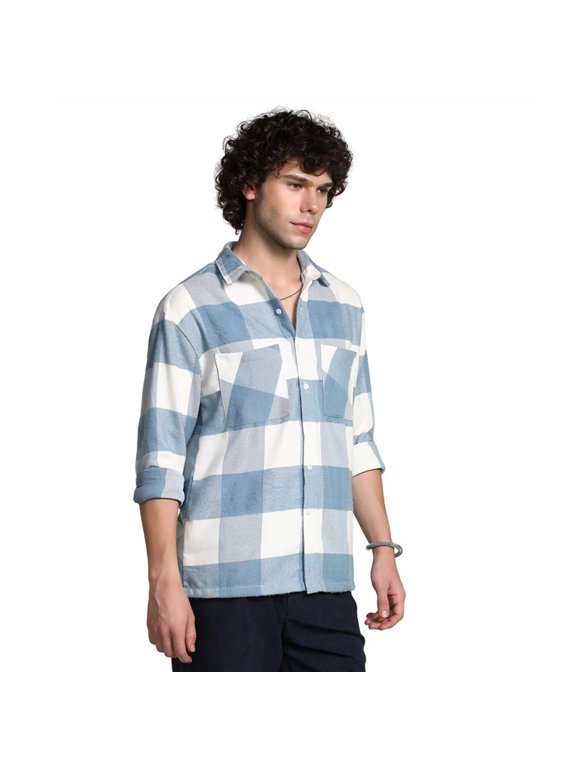 Men's Powder Blue Buffalo Utility Shacket