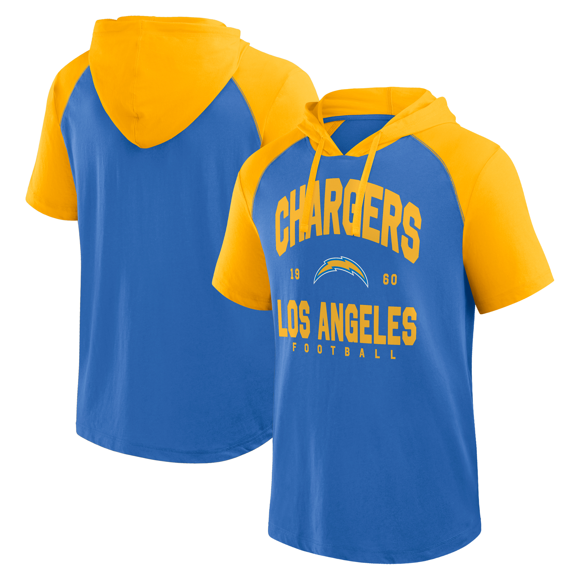 Men's Logo Athletic Powder Blue Los Angeles Chargers Prime Hoodie T-Shirt