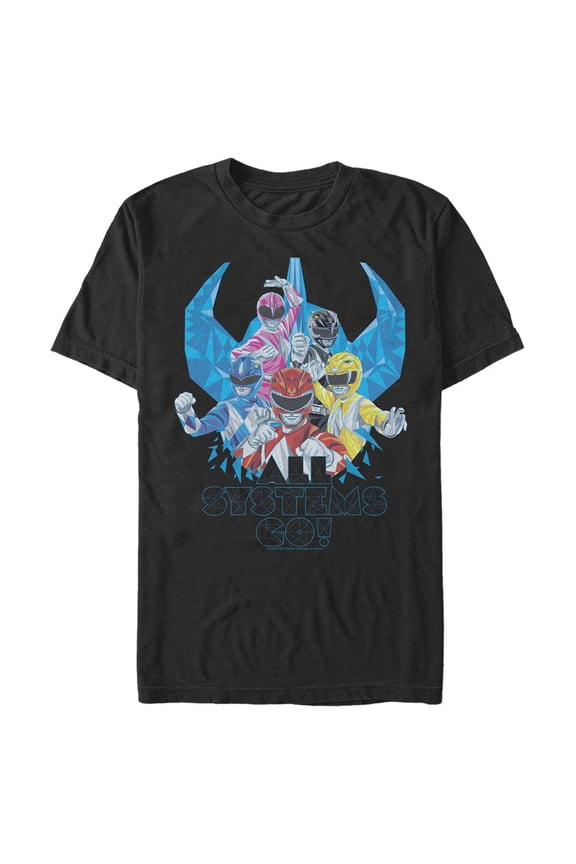 Men's Power Rangers All Systems Go Graphic Tee Black X Large