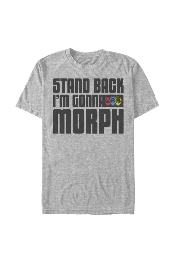 Men's Power Rangers Beast Morphers Stand Back Graphic Tee Athletic Heather 3X Large