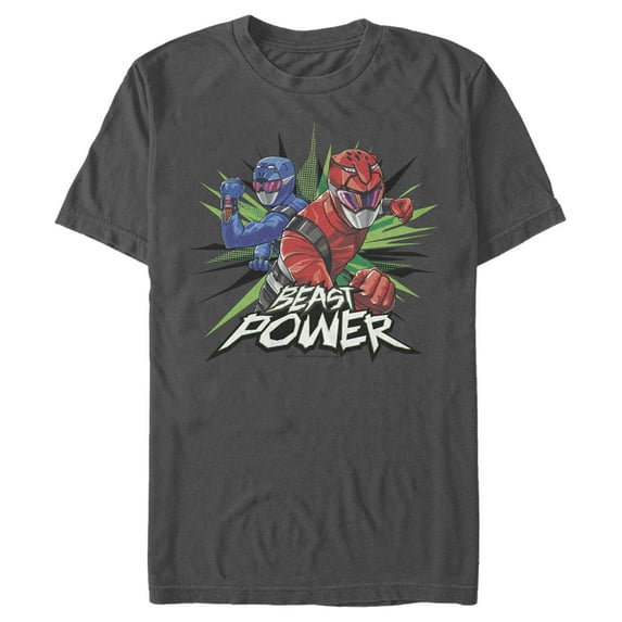 Men's Power Rangers Beast Power Graphic Tee Charcoal 3X Large